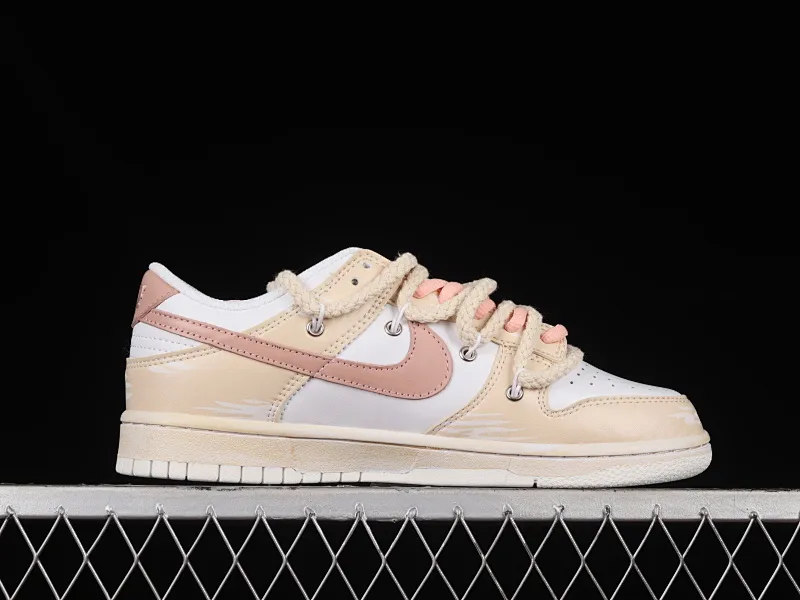 All categories Nk SB Dunk series Nk SB Dunk Low low-top sneakers Nk Dunk Low ESS customized version Vibe style distressed oxidation deconstructed rose cloth patch low-top casual sneakers DH9765-100